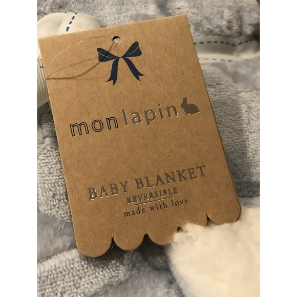 Mon Lapin Other New Mon Lapin Baby Boy Blanket Blue Embossed Stars